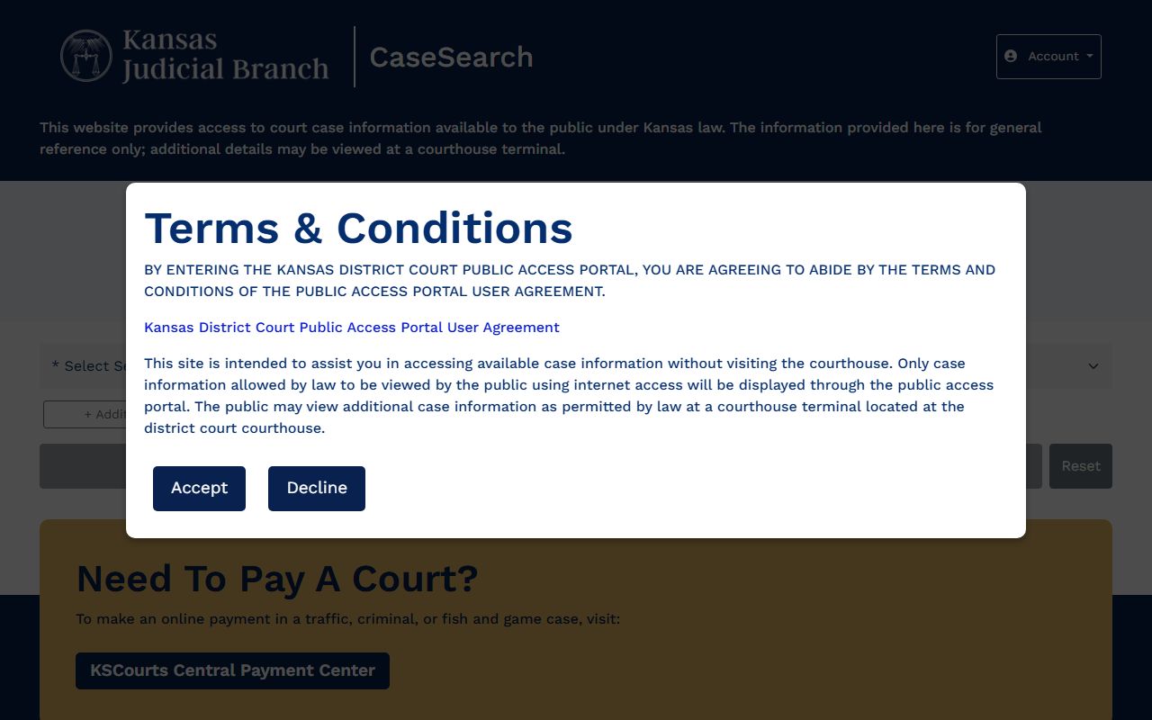 Linn County court records after arrest in Kansas CaseSearch